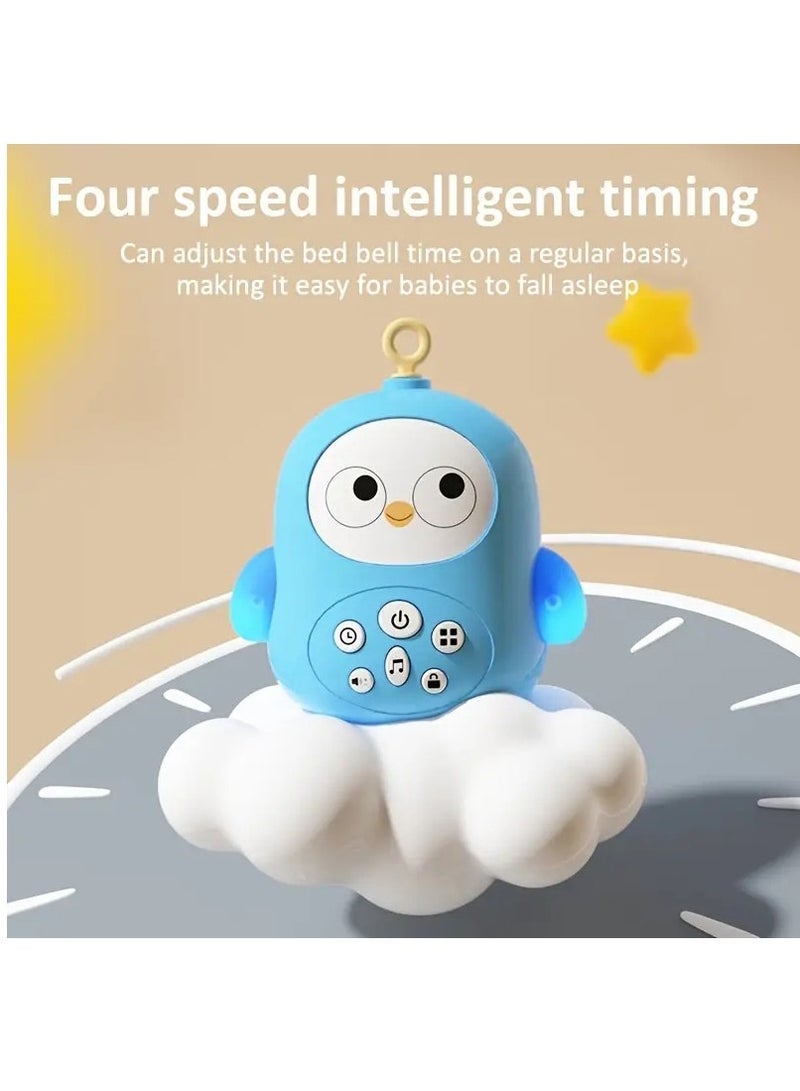 سرير أطفال متنقل موسيقي مع موسيقى وأضواء، وظيفة توقيت، عرض، خشخيشة وصندوق موسيقى للأطفال الرضع من الأولاد والبنات الصغار (وردي) - Image 5