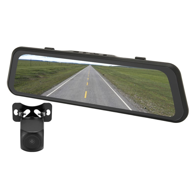 9.66in Full HD 1080P Smart Rearview Mirror Parking Assist Dual Camera Car Dash Camera with G Sensor - Image 2