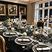 KIRE 100PCS Black and Gold Plates Black Plastic Plates Disposable with Gold Rim for Halloween PartyWeddingBirthday Include 50Pcs 1025inch for Dinner and 50Pcs 75inch for DessertSalad - Image 4