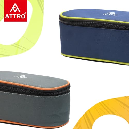 Attro Office Mate Lunch Box 2 Steel Container, 1 Plastic Oval Container & Spoons with Lunch Bag Complete Meal Set Ideal for Office, College & Outdoor- Green 1000ml - Image 3