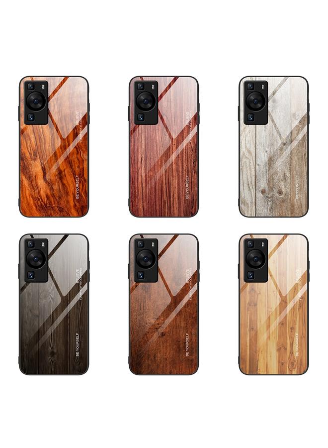 Zaboon Case For Huawei P60 Wood Grain Glass Phone Case - Image 2