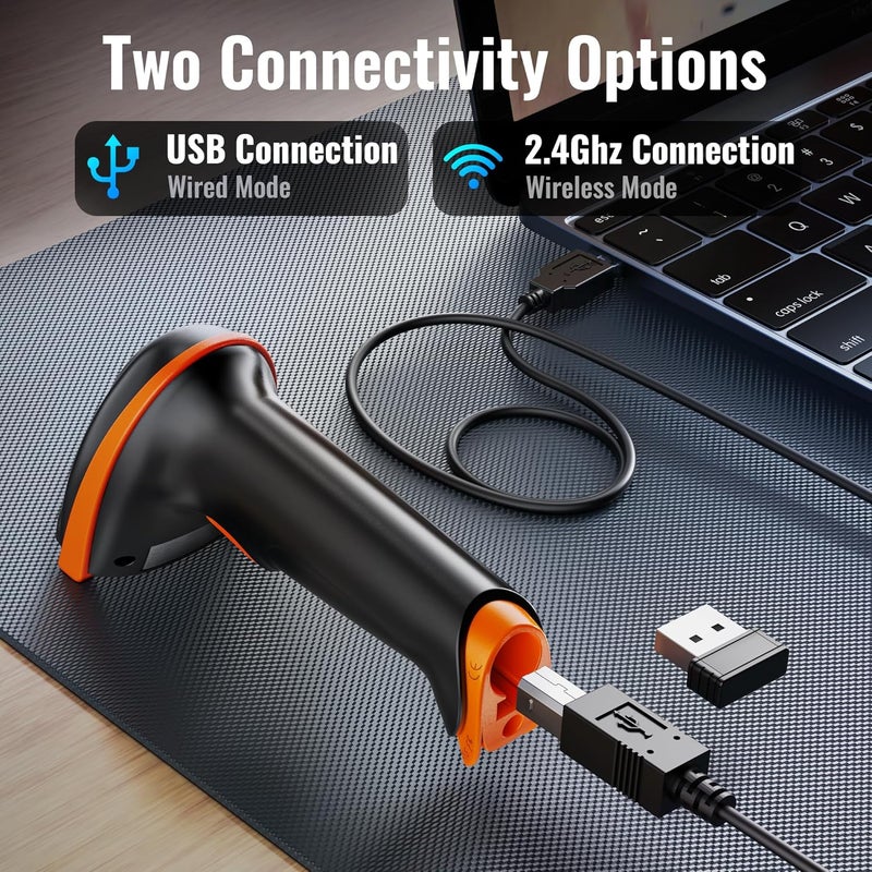 Tera ماسح باركود QR 1D 2D لاسلكي وسلكي مع مؤشر مستوى البطارية قارئ باركود مطبوع رقمي موديل D5100 - Image 3