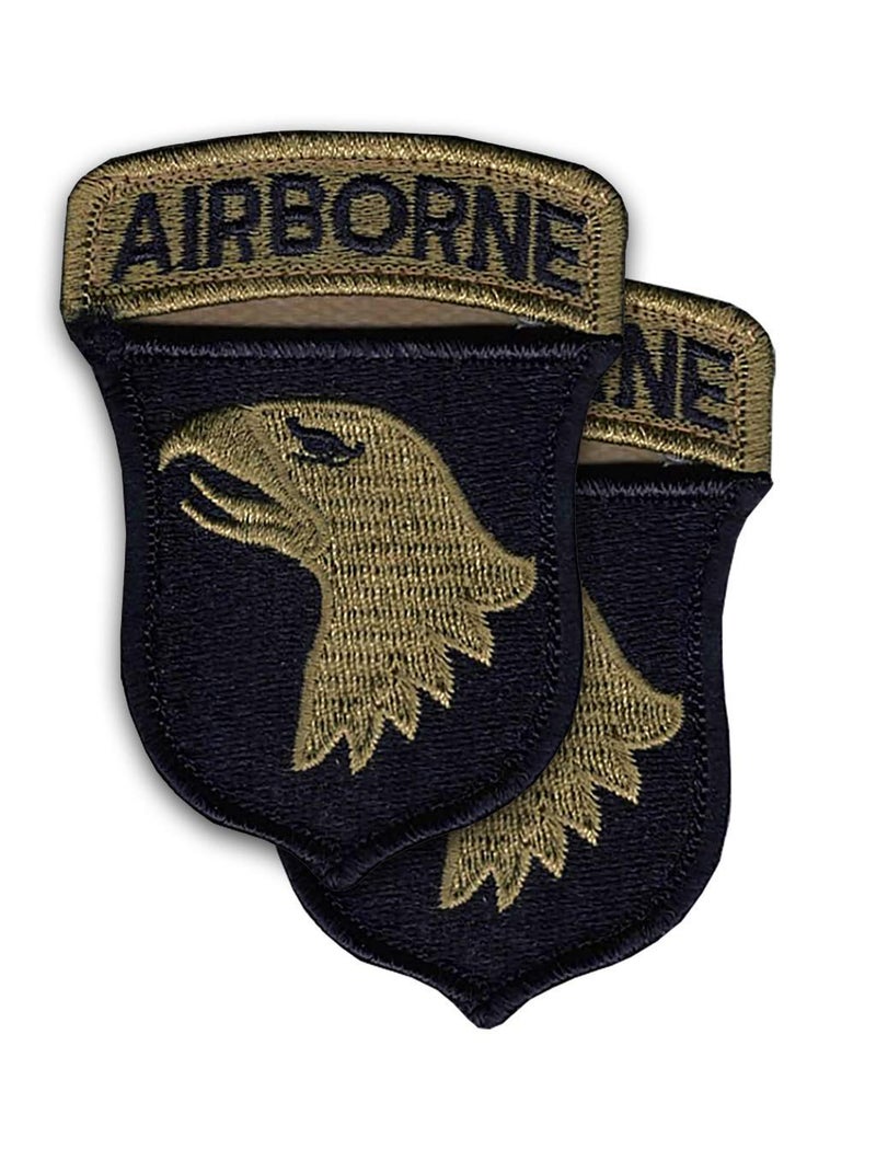 101st Airborne New OCP Patch and Airborne Tab Sewn Together W/Hook Fastener (Pair)