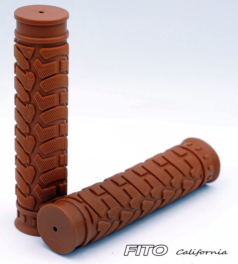 Fito Grips - Fito Rubber Handlebar Grips - Brown, Length: 130mm, Handlebar Diameter: 22.2mm(7/8"), for Beach Cruiser Bike, Fixie Fixed Gear Bike, Road Bikes, BMX Bikes, Mountain Bicycles Handle bar. - Image 3