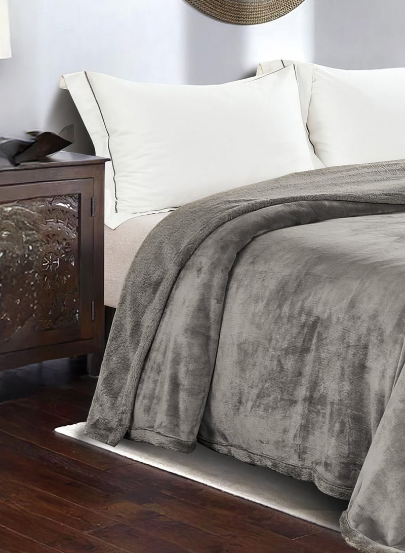 مينج لي بطانية دافئة مقاس كينج 220X240 سم بلون جذاب توفر لك المزيد من الدفء خلال ليالي الشتاء الباردة - Image 2