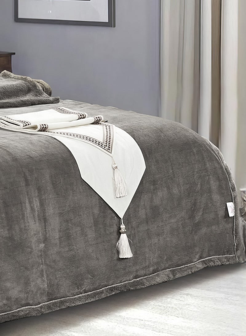 مينج لي بطانية دافئة مقاس كينج 220X240 سم بلون جذاب توفر لك المزيد من الدفء خلال ليالي الشتاء الباردة - Image 3