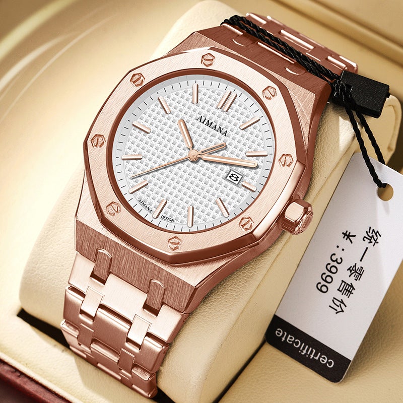 AIMANA Men's Waterproof Quartz Watch with Luminous Hands - Stylish and Durable, Ideal for Daily Wear - Image 1