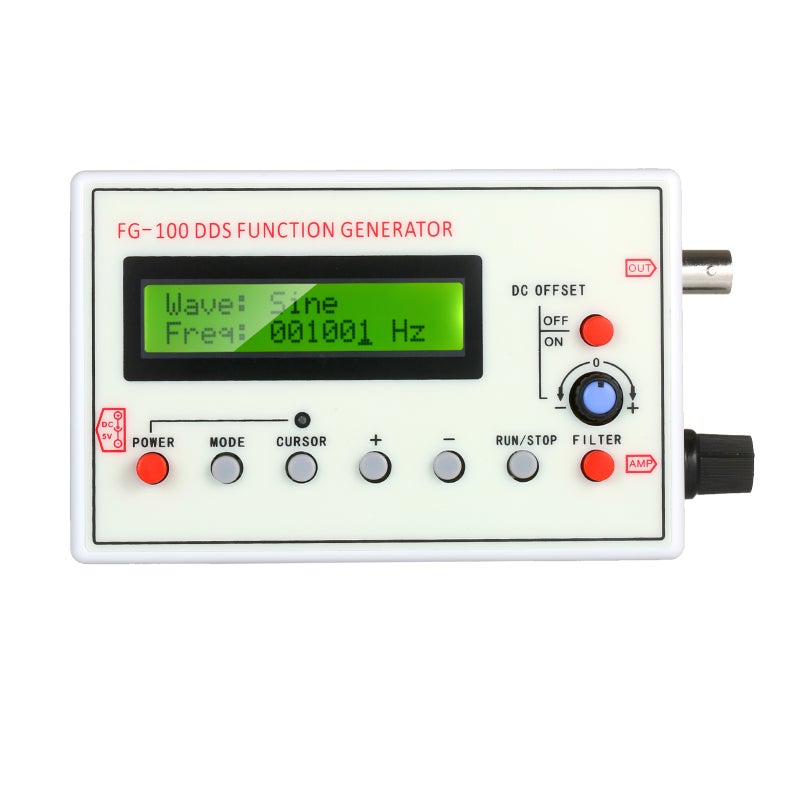 مُنشئ الإشارات: شاشة LCD بيضاء بخلفية ضوئية كبيرة، مصدر طاقة بطارية DC/ليثيوم - إخراج موجات متعددة، نطاق ترددات DDS من 1 هرتز إلى 500 كيلوهرتز لمعايرة المقياس الذبذبي، واستكشاف أخطار الدوائر الإلكترونية - Image 1
