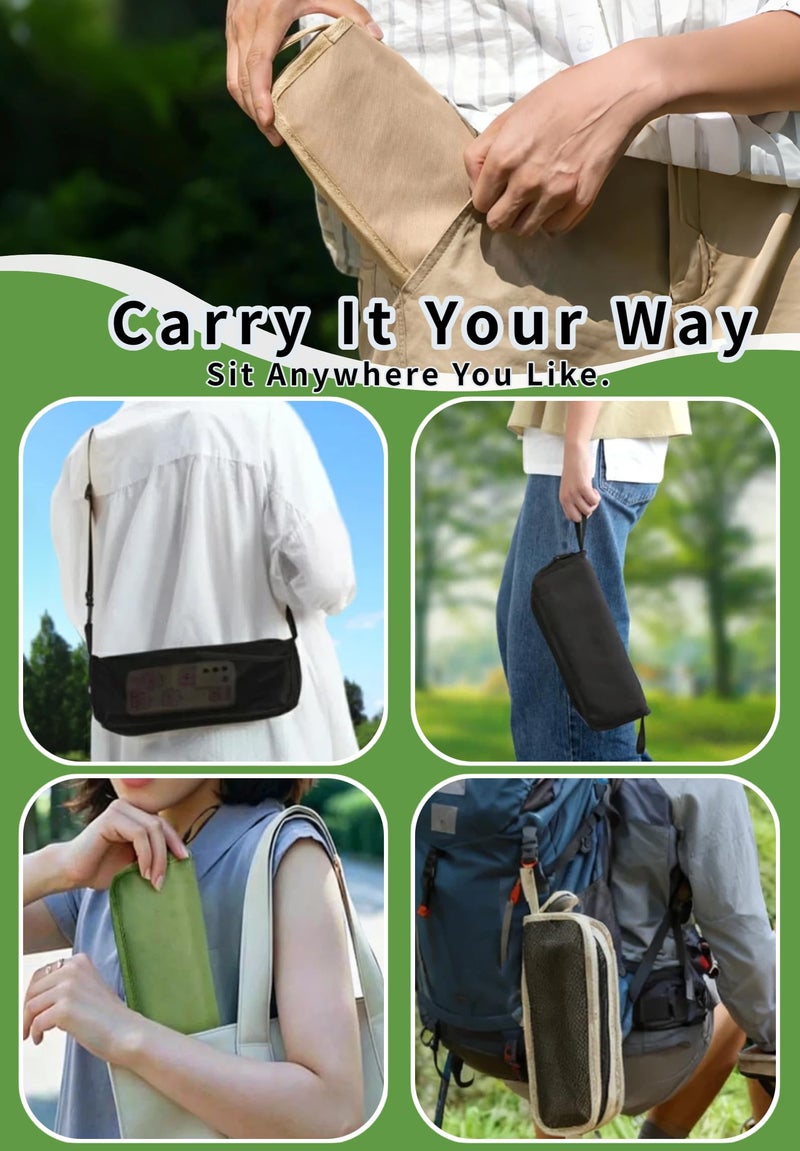 COMELY Portable Folding Chair for Outdoors: Heavy Duty Camping Stool for Adults, Compact Ultralight Collapsible Stools for Fishing Hiking Hunting & Backpacking, Khaki - Image 5