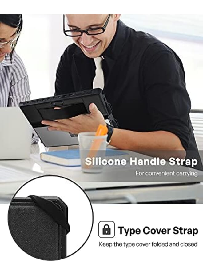 Procases Surface Pro 7 Plus 2021 Pro 7 Pro 6 Pro 5 Pro 4 Pro Lte 12.3 Inch Case Rugged Protective Cover With Pencil Holder And Hand Strap Compatible With Type Cover Keyboard Kickstand Black - Image 3