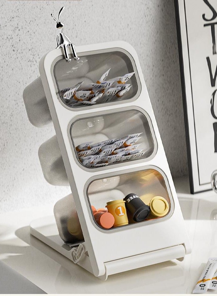 Multi-Use Acrylic Desktop Organizer - Storage Box for Tea Bags, Coffee, Cosmetics, Stationery | For Home, Office, Bathroom - Image 1