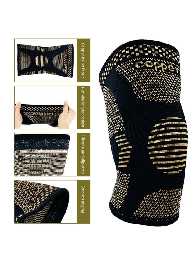 Copper Knee Brace for Knee Pain, Knee Support with Patella Pad & Side Stabilizers, Compression Knee Sleeve for Sport, Workout, Arthritis, ACL, Joint Pain Relief, Meniscus Tear