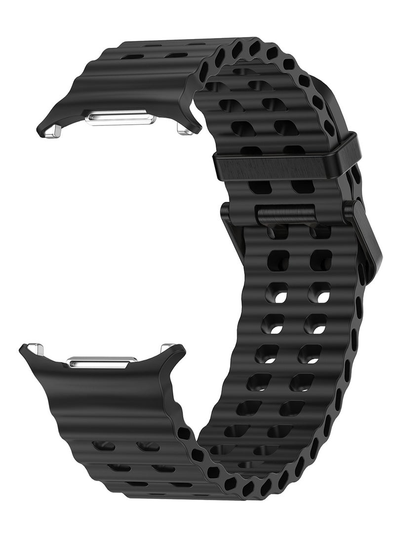 Samsung Galaxy Watch UItra 2025/ UItra 2 Silicone Band, Samsung Galaxy Watch UItra 2025/ UItra 2 Sport Strap for Men and Women Black - Image 2