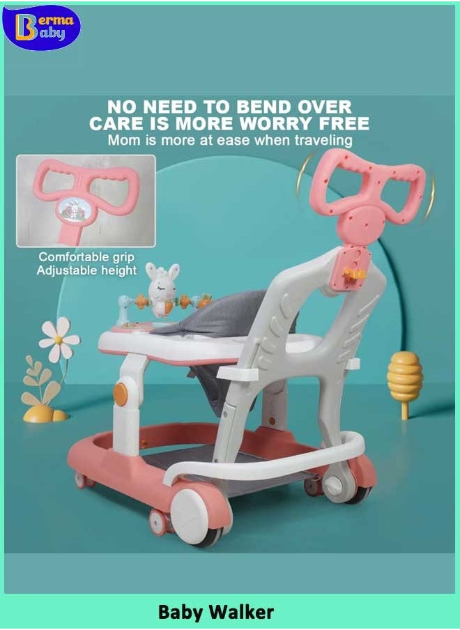 Berma Baby 3 in 1 Walker For Baby Convertible To Rocker With Adjustable Height Push Handle & Music  - Image 5