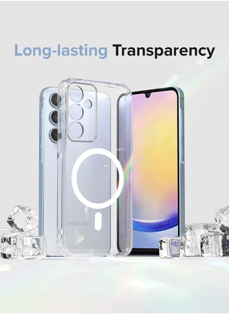 Techie - Samsung Galaxy A25 5G Clear Case with MagSafe – Slim, Anti-Yellowing Cover with Camera Lens Protection, Magnetic Holder Compatible - Image 1