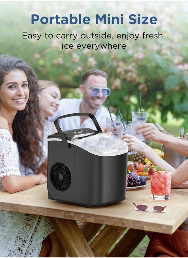 COWSAR Ice Maker Countertop, Portable Ice Machine with Self-Cleaning, 26.5lbs/24Hrs, 9 Bullet Ice Cubes in 6 Mins, Ice Basket and Scoop, Ideal for Home, Kitchen, Bar, Camping  - Image 2