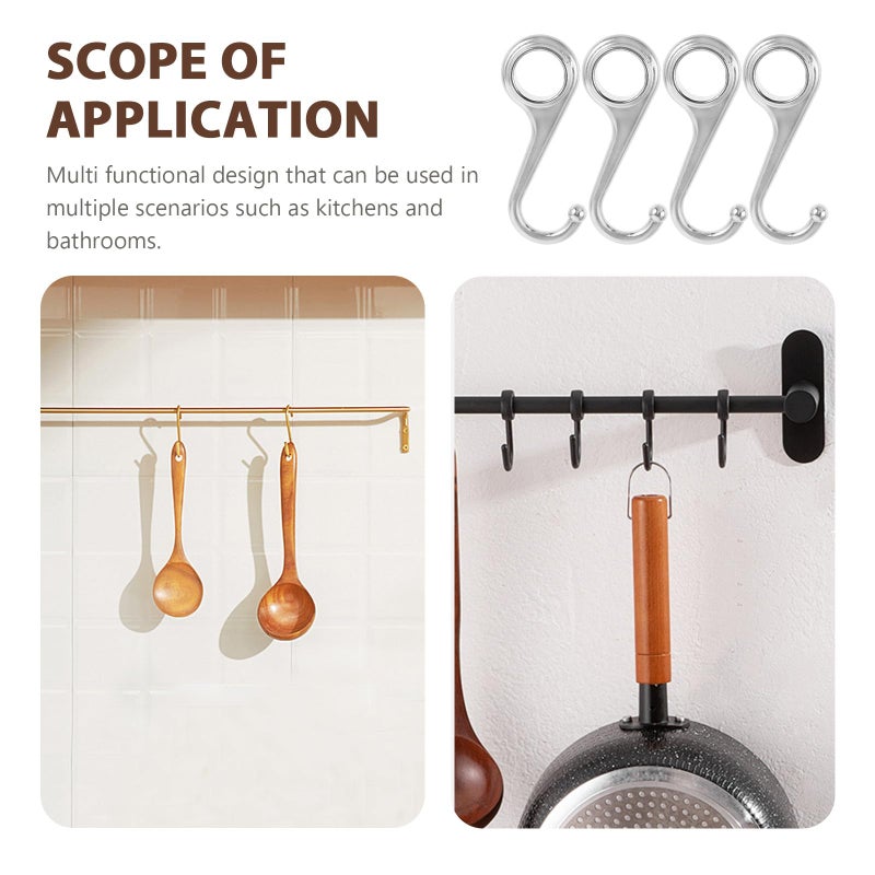 Metal Key Hooks Set of 5 for Wall Kitchen Bathroom Towel Coat Hat Organizer - Image 4