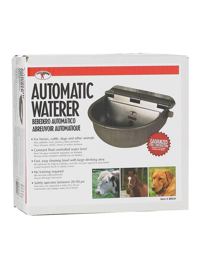 Little Giant - 88Sw All Purpose Automatic Stock Waterer For Horses, Cattle And Other Outside Animals; 10" X 10.75" X 5.5", Heavy Gauge, Prime Quality Drawn, Galvanized Steel; Connects 1/2" Pipe/Hose - Image 1