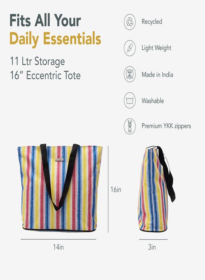 Handy Tote Bag Casual Work Shoulder Handbags | Multi-Purpose Bag Made of Recycled Material | Large Capacity | Shopping Bag for Office, College & Daily Use (Multicolor) - Image 2