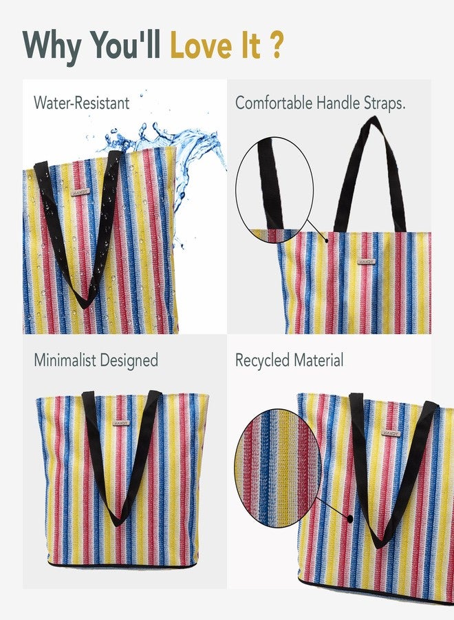 Handy Tote Bag Casual Work Shoulder Handbags | Multi-Purpose Bag Made of Recycled Material | Large Capacity | Shopping Bag for Office, College & Daily Use (Multicolor) - Image 5