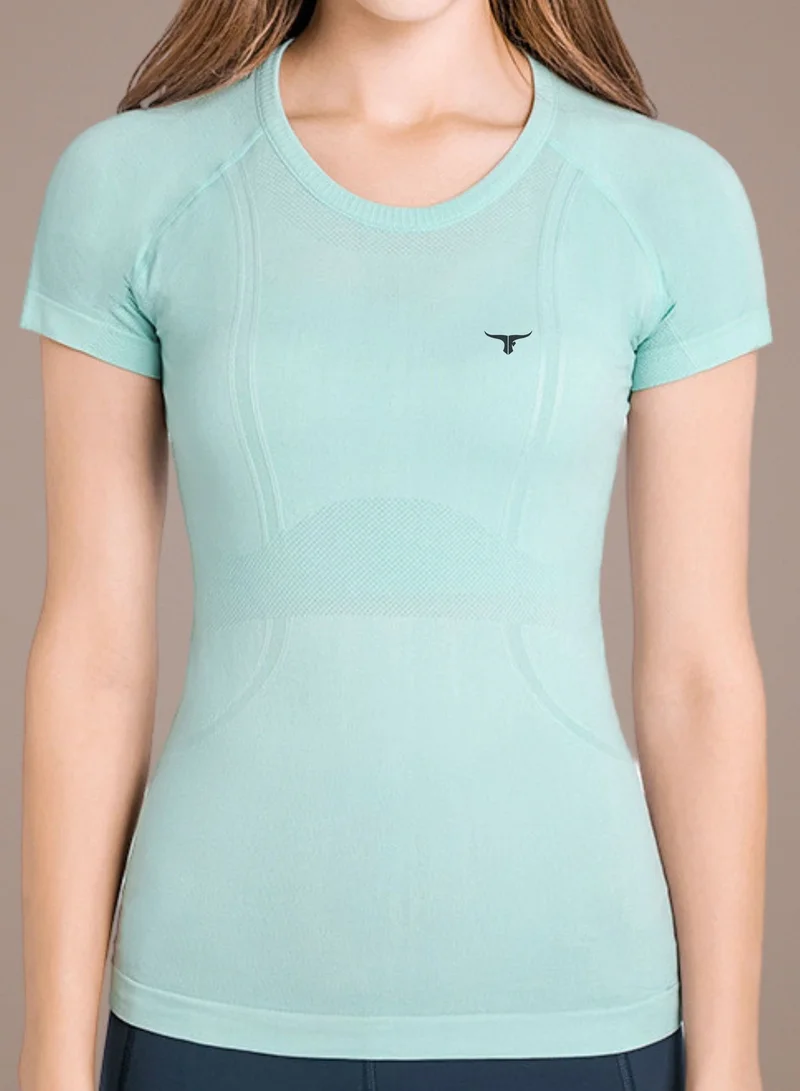 THUGFIT Sky Blue Vortex Tee Ladies T-shirt - blue for Women | Best Price UAE