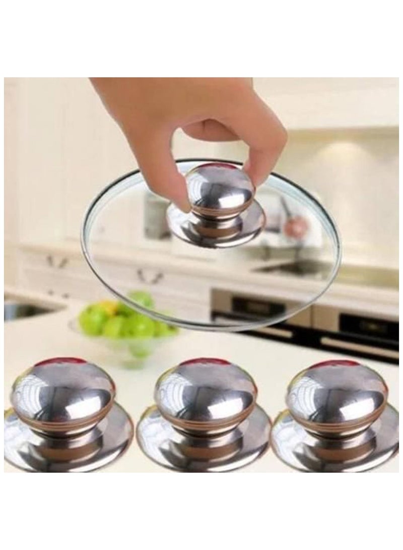 Stainless steel Pot Lid Handle For Kitchen Silver 2 pcs - Image 1