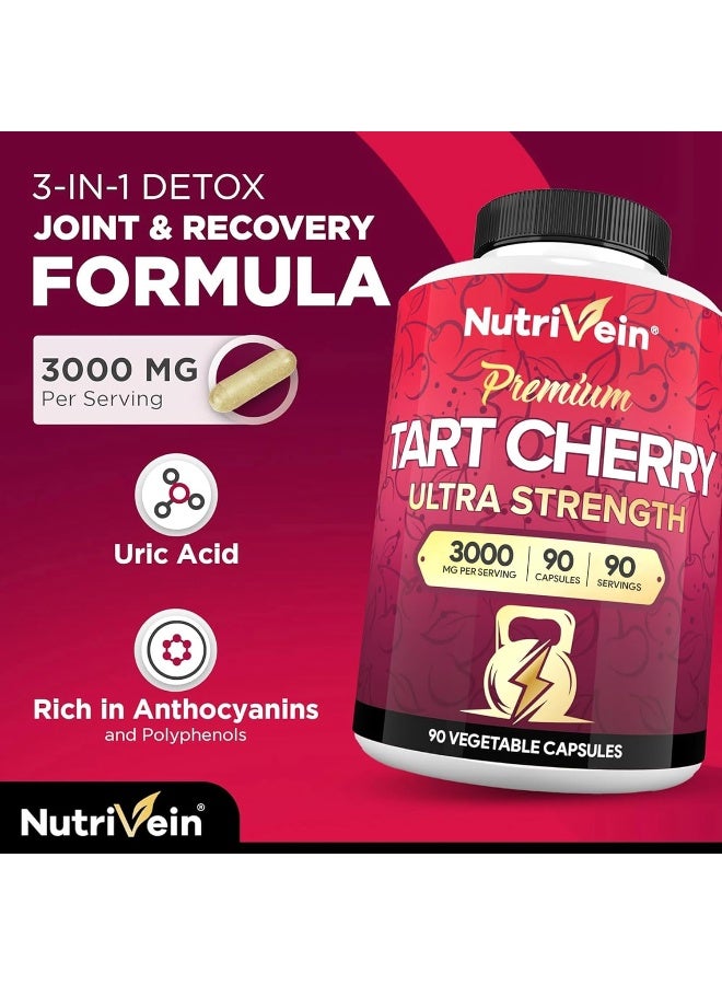 Nutrivein Nutrivein Cherry Capsules Antioxidants, Flavonoids - Supports Uric Acid Cleanse, Anti Inflammatory, Muscle Recovery, Joint Pain (2000mg)  - Image 4