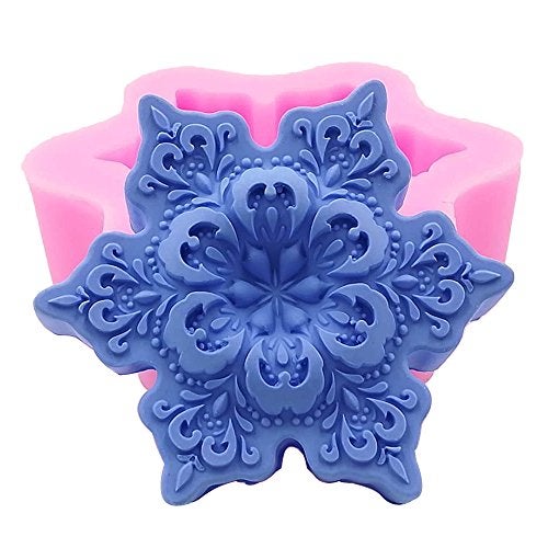 Monqui Snowflake Christmas Silicone Mold for Handmade Soap, Crafts, Candle, Chocolate, Muffins, Ice - Image 1