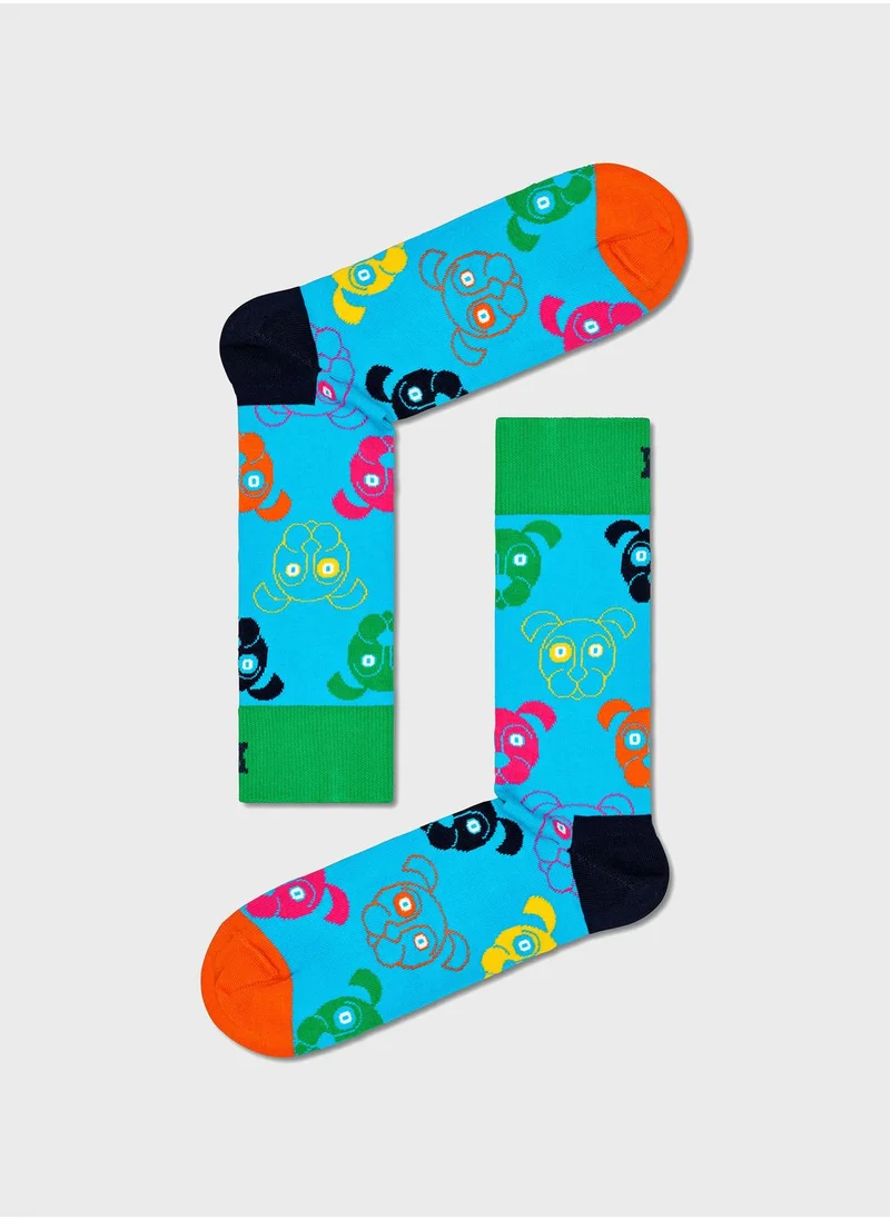 Happy Socks 3-Pack Embroidered Crew Sock