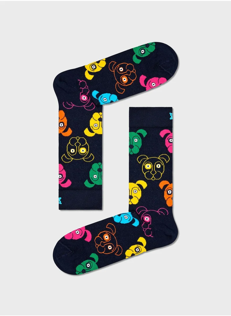 Happy Socks 3-Pack Embroidered Crew Sock