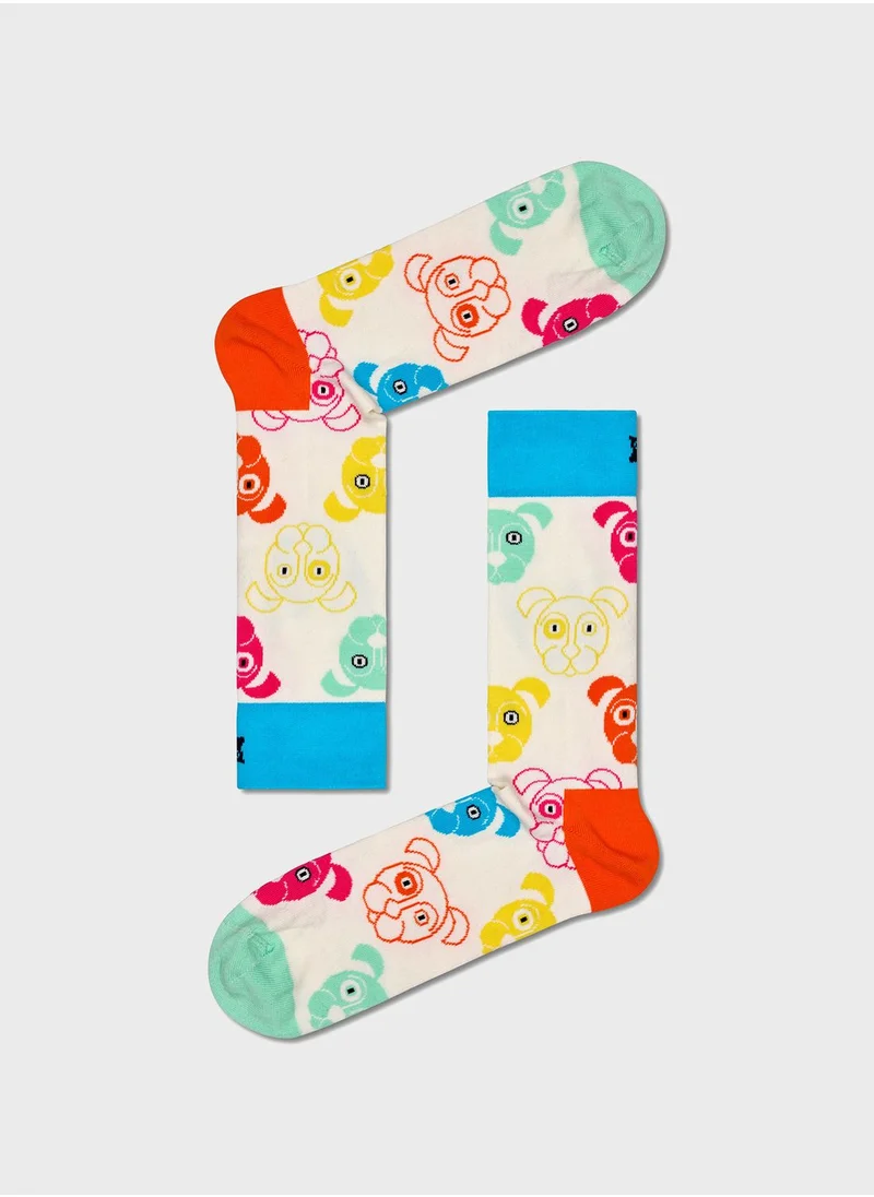 Happy Socks 3-Pack Embroidered Crew Sock