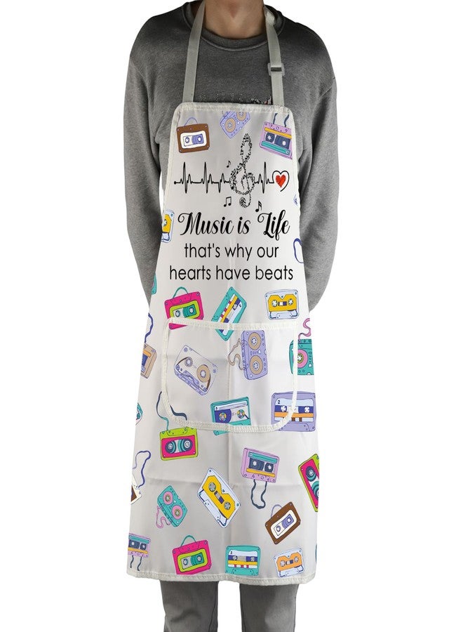 MBMSO Beat Music Aprons with Pockets Tapes Apron Music Gifts for Music Lover Music Teacher Musician Gifts Music Note Apron (Beat Music Apron-w) - Image 4