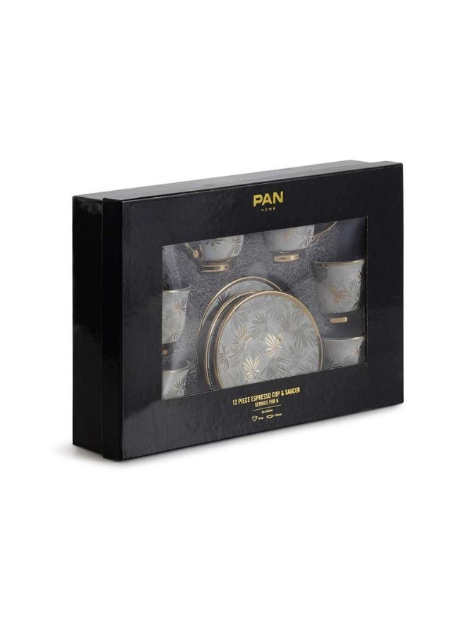 Pan Home 12-Piece Espresso Cup Set - White Gold - Image 4