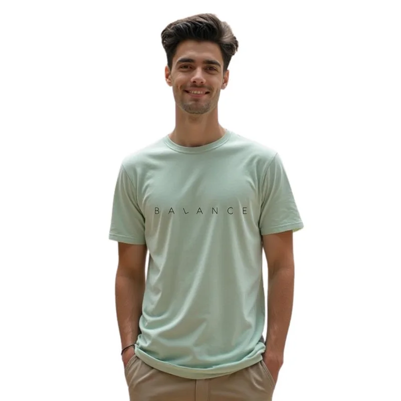 نوبيرو Men's Mint Green Cotton T-Shirt for Men