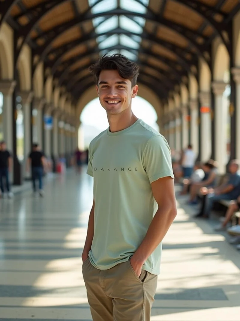 NOBERO Men's Mint Green Cotton T-Shirt for Men