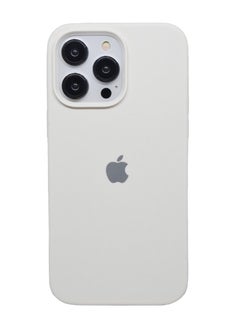 Silicone iPhone 13 Pro Protective Case Cover 6.1 inch Inside Microfiber Lining For Apple iPhone 13 Pro White