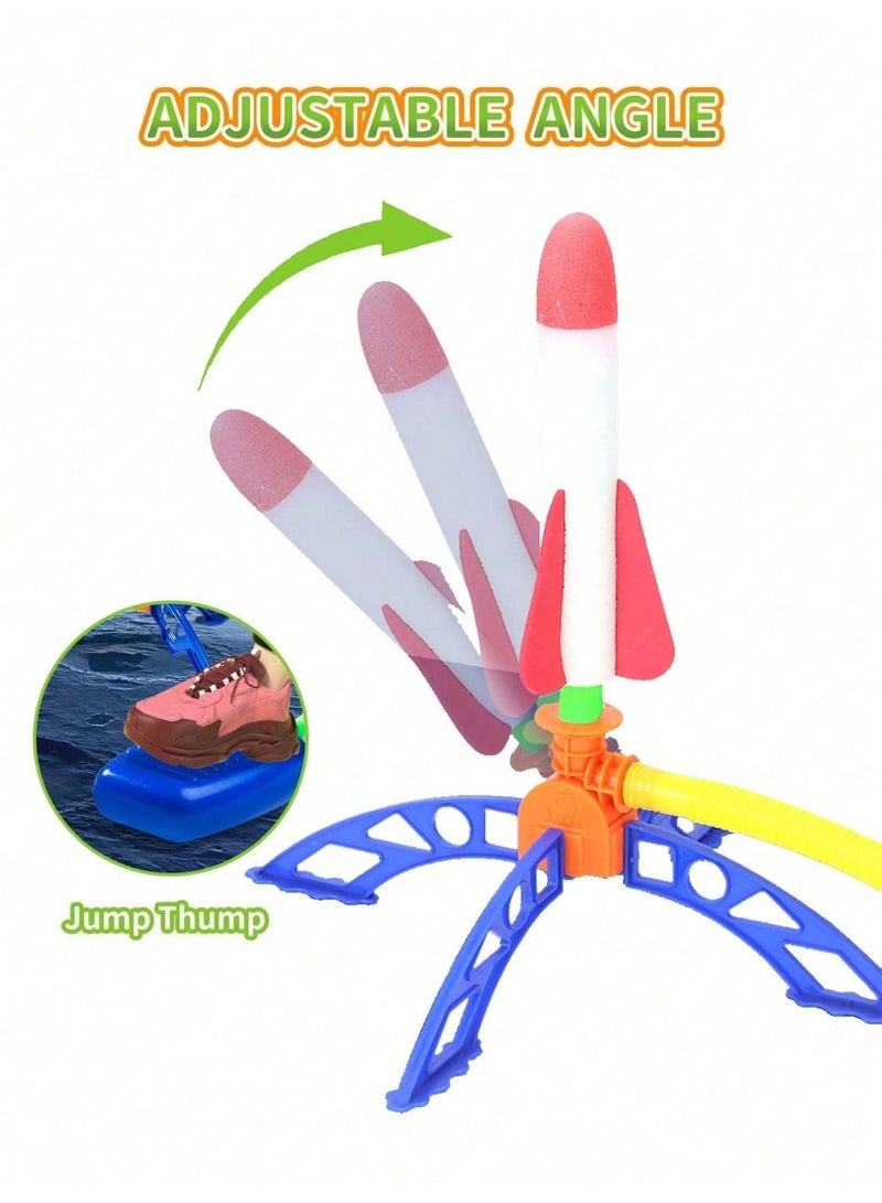 Foam Rocket Launcher Toy for Kids Ages 3+ – Stomp & Launch Air Rocket Up to 100FT | Outdoor STEM Toy with Launcher Stand & Air Hose | Safe EVA Foam, No Batteries Needed - Image 2