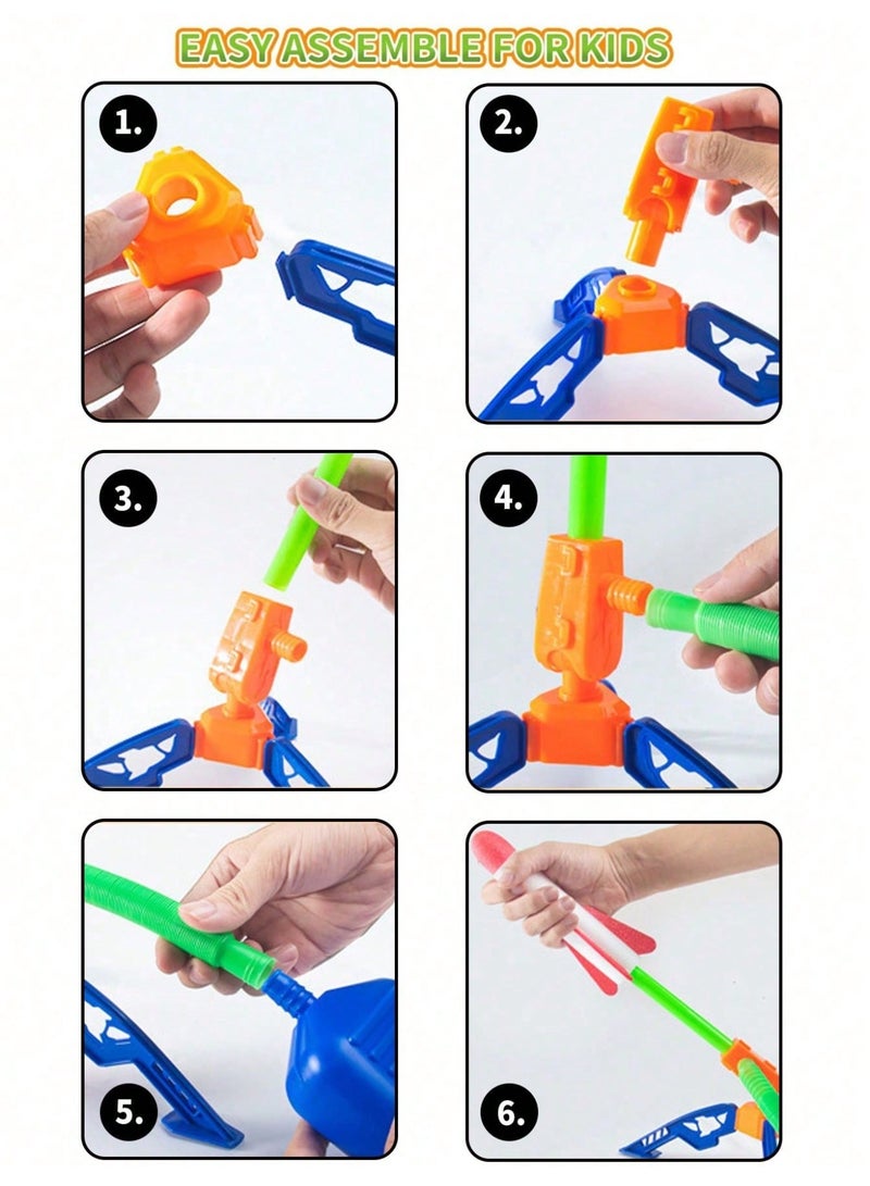 Foam Rocket Launcher Toy for Kids Ages 3+ – Stomp & Launch Air Rocket Up to 100FT | Outdoor STEM Toy with Launcher Stand & Air Hose | Safe EVA Foam, No Batteries Needed - Image 3