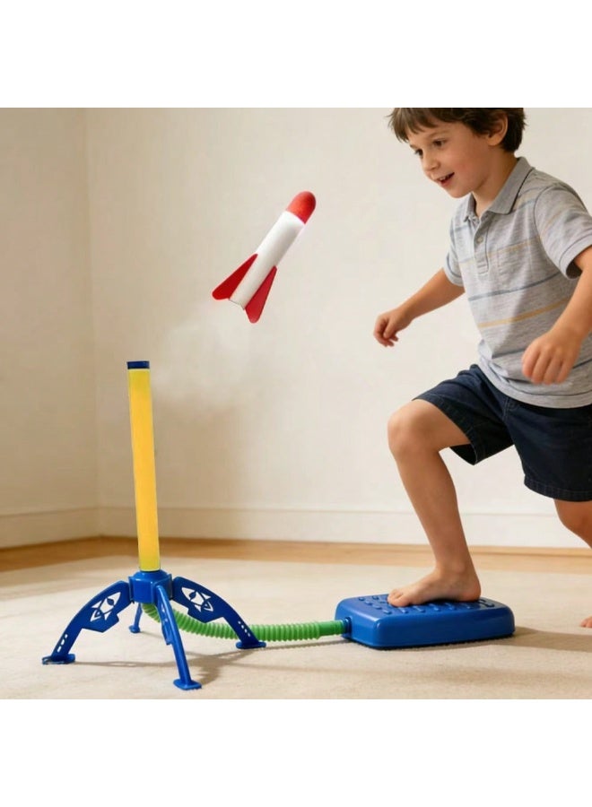 Foam Rocket Launcher Toy for Kids Ages 3+ – Stomp & Launch Air Rocket Up to 100FT | Outdoor STEM Toy with Launcher Stand & Air Hose | Safe EVA Foam, No Batteries Needed - Image 1