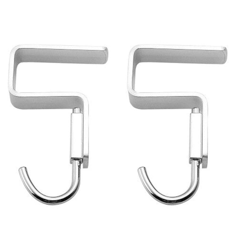 2 Pcs Desk Hook Student Desktop NailFree Hook Under Table Hook for Schoolbag Space Aluminium Alloy Hanger Hooks for Bag Purse Clothes Backpack Holder Suitable for 25 cm098 Thick Plate