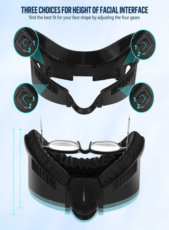 واجهة وجه ووسادة غطاء وجه متوافقة مع ملحقات Meta Oculus Quest 3، وسادة من إسفنج البولي يوريثان المقاوم للعرق، بديل إسفنجي للياقة البدنية، تصميم يسمح بتهوية ملحقات الواقع الافتراضي VR Quest 3 - Image 4
