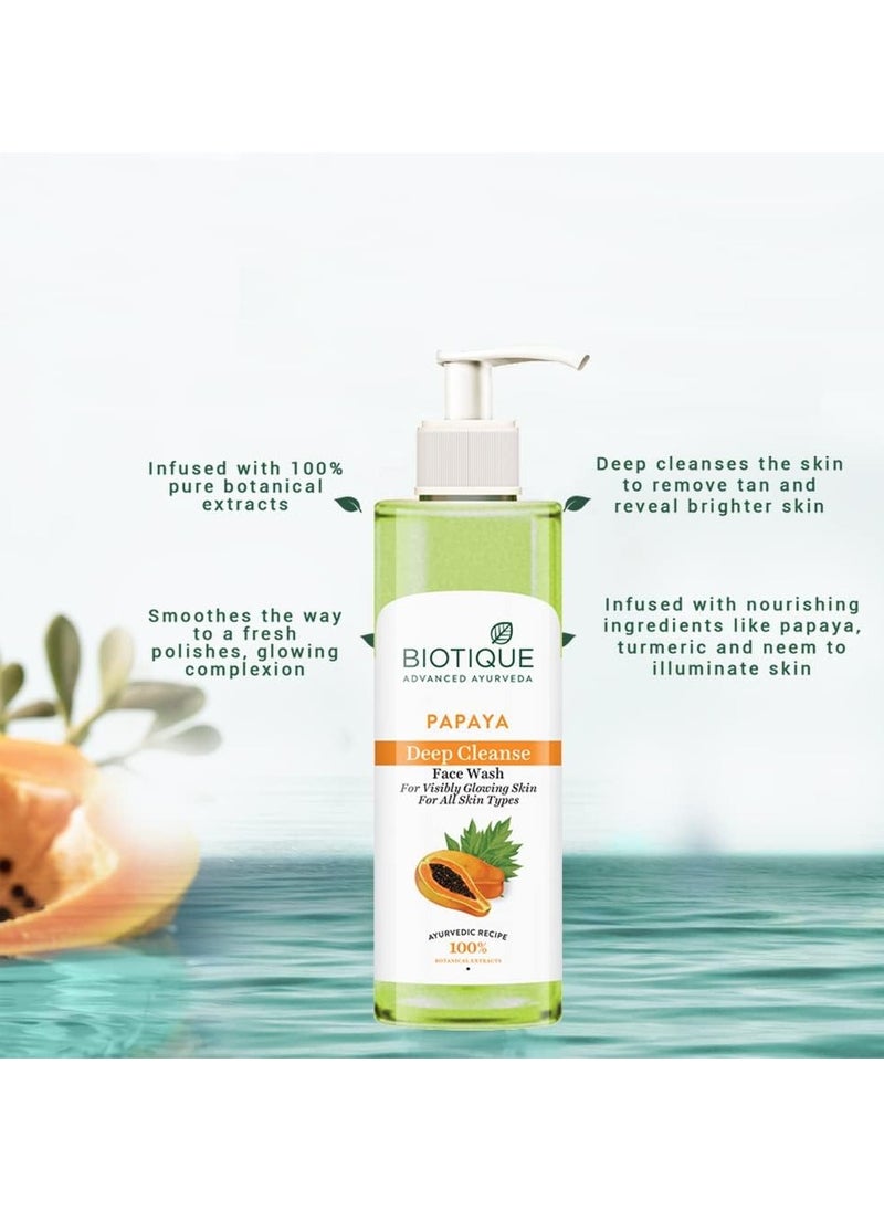 Biotique Papaya Deep Cleanse Face Wash Gentle Exfoliation Visibly Glowing Skin 100% Botanical Extracts| Suitable for All Skin Types 200ml  - Image 3