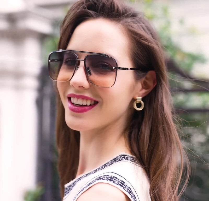 Gtand Fashion Trendy Square Aviator Gradient Sunglasses For Women Men Vintage Metal Sun Glasses - Image 2