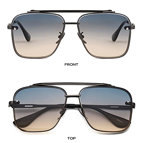 Gtand Fashion Trendy Square Aviator Gradient Sunglasses For Women Men Vintage Metal Sun Glasses - Image 3