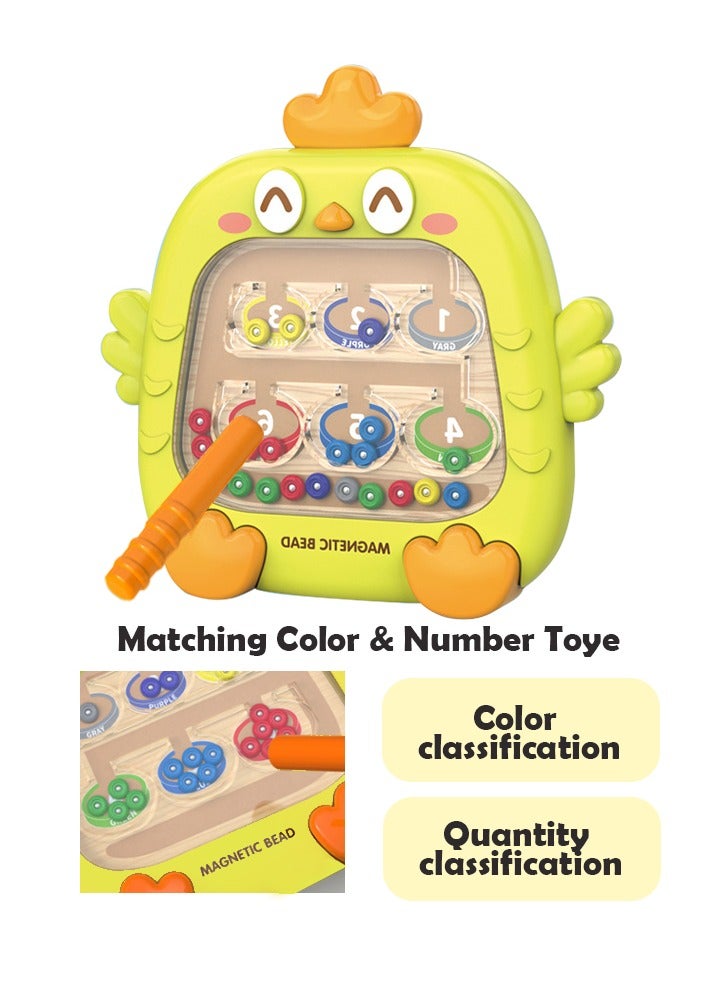 متاهة الألوان والأرقام المغناطيسية، ألعاب تعليمية مثالية للأولاد والبنات من سن 3 إلى 6 سنوات، لعبة مونتيسوري، هدية للأطفال (أخضر) - Image 1