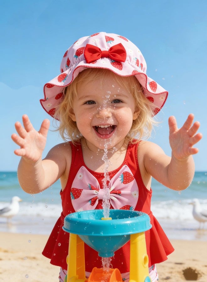 Redair Toddler Girl Bikini Swimsuit Baby Girl 2-Piece Bathing Suit 18-24 Month Swimsuit Girls Bathing Suit Strawberry Ruffle - Image 4