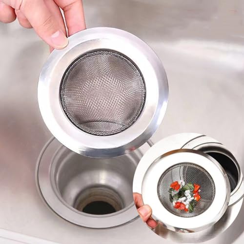 Hodaqe Kitchen Sink Strainer Stainless Steel 4.5 Inch, Kitchen Sink Drain Strainer, Sink Strainers for Kitchen Sinks with (2 Pcs) - Image 1