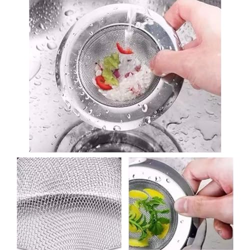 Hodaqe Kitchen Sink Strainer Stainless Steel 4.5 Inch, Kitchen Sink Drain Strainer, Sink Strainers for Kitchen Sinks with (2 Pcs) - Image 4