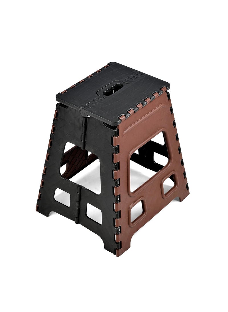 Kuber Industries Kuber Industries Stool Foldable Stool Collapsible Camping Chair Stool for OutdoorFishingHikingGardeningTravel Portable Stool Multipurpose Sitting Stool Large Brown Black  - Image 2