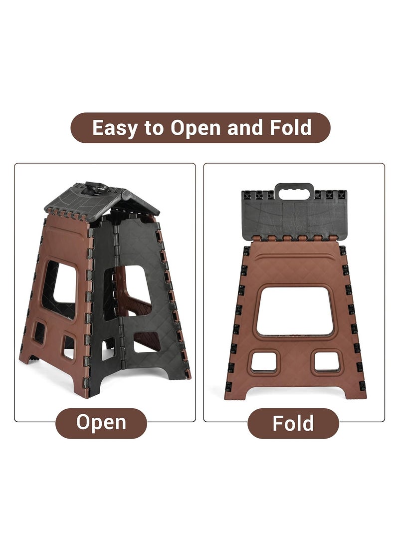 Kuber Industries Kuber Industries Stool Foldable Stool Collapsible Camping Chair Stool for OutdoorFishingHikingGardeningTravel Portable Stool Multipurpose Sitting Stool Large Brown Black  - Image 4